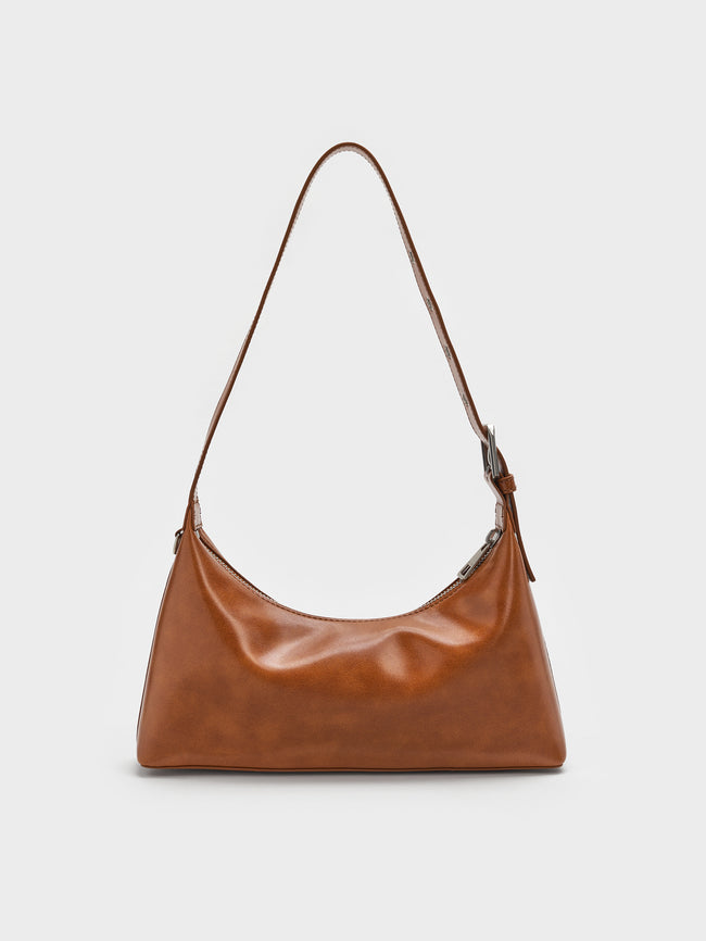 CHARLES & KEITH Women Delfina Chain Crossbody Bag_Distressed Tan