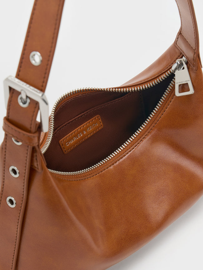 CHARLES & KEITH Women Delfina Chain Crossbody Bag_Distressed Tan