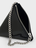 CHARLES & KEITH Patent Chain-Handle Triangle Clutch_Noir