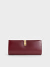 CHARLES & KEITH Wisteria Metallic-Accent Clutch_Burgundy