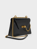 CHARLES & KEITH Samantha Envelope Chain-Handle Bag_Black