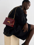 CHARLES & KEITH Samantha Envelope Chain-Handle Bag_Burgundy