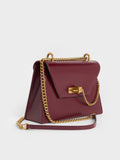 CHARLES & KEITH Samantha Envelope Chain-Handle Bag_Burgundy