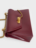 CHARLES & KEITH Samantha Envelope Chain-Handle Bag_Burgundy