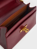 CHARLES & KEITH Samantha Envelope Chain-Handle Bag_Burgundy