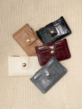 CHARLES & KEITH Donna Crinkle-Effect Panelled Card Holder_Cream