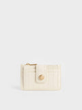 CHARLES & KEITH Donna Crinkle-Effect Panelled Card Holder_Cream