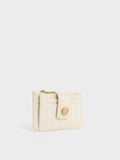 CHARLES & KEITH Donna Crinkle-Effect Panelled Card Holder_Cream