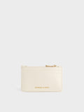 CHARLES & KEITH Donna Crinkle-Effect Panelled Card Holder_Cream