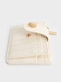 CHARLES & KEITH Donna Crinkle-Effect Panelled Card Holder_Cream