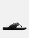PEDRO Pleated Thong Sandals - Black