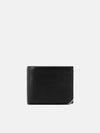 PEDRO Leather Bi-Fold Flip Wallet in Pixel - Black
