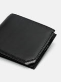 PEDRO Leather Bi-Fold Flip Wallet in Pixel - Black