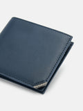 PEDRO Leather Bi-Fold Flip Wallet in Pixel - Navy