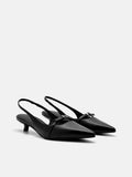 PEDRO Studio Maggie Leather Heel Pumps-Black