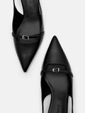 PEDRO Studio Maggie Leather Heel Pumps-Black