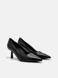 PEDRO Studio Kathy Leather Heel Pumps-Black