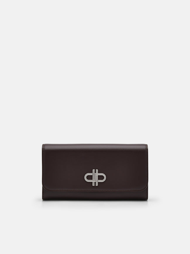 PEDRO Icon Leather Long Wallet-Dark brown