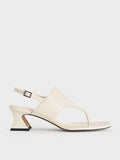 CHARLES & KEITH Wide-Strap Heeled Thong Sandals_Chalk