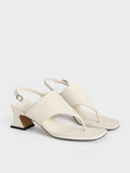 CHARLES & KEITH Wide-Strap Heeled Thong Sandals_Chalk