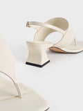 CHARLES & KEITH Wide-Strap Heeled Thong Sandals_Chalk