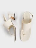 CHARLES & KEITH Wide-Strap Heeled Thong Sandals_Chalk