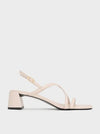 CHARLES & KEITH Strappy Block-Heel Slingback Sandals_Cream
