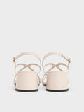 CHARLES & KEITH Strappy Block-Heel Slingback Sandals_Cream