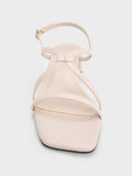 CHARLES & KEITH Strappy Block-Heel Slingback Sandals_Cream