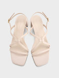 CHARLES & KEITH Strappy Block-Heel Slingback Sandals_Cream