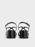 CHARLES & KEITH Strappy Block-Heel Slingback Sandals_Black Box