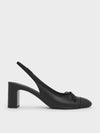 CHARLES & KEITH Bow Cap-Toe Slingback Pumps_Black