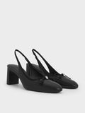 CHARLES & KEITH Bow Cap-Toe Slingback Pumps_Black