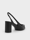 CHARLES & KEITH Bow Cap-Toe Slingback Pumps_Black