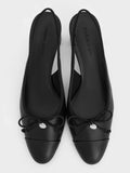 CHARLES & KEITH Bow Cap-Toe Slingback Pumps_Black