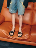 CHARLES & KEITH Buckle-Strap Slide Sandals_Black Box