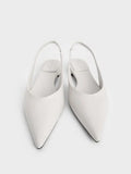 CHARLES & KEITH Women Pointed-Toe High-Vamp Slingback Flats_White