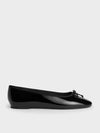 CHARLES & KEITH Patent Bow Ballet Flats _Black Patent
