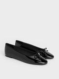 CHARLES & KEITH Patent Bow Ballet Flats _Black Patent