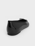 CHARLES & KEITH Patent Bow Ballet Flats _Black Patent