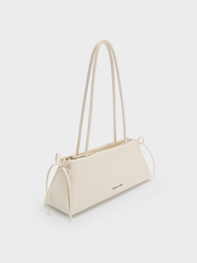 CHARLES & KEITH Women Hazel Bow Shoulder Bag_Cream