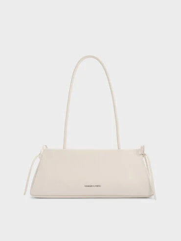 CHARLES & KEITH Women Hazel Bow Elongated Trapeze Shoulder Bag_Soft Pink
