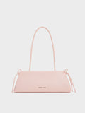 CHARLES & KEITH Women Hazel Bow Elongated Trapeze Shoulder Bag_Soft Pink