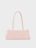 CHARLES & KEITH Women Hazel Bow Elongated Trapeze Shoulder Bag_Soft Pink