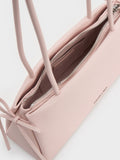 CHARLES & KEITH Women Hazel Bow Elongated Trapeze Shoulder Bag_Soft Pink