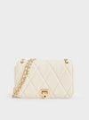 CHARLES & KEITH Arwen Diamond-Quilt Shoulder Bag_Cream