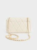 CHARLES & KEITH Arwen Diamond-Quilt Shoulder Bag_Cream
