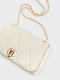 CHARLES & KEITH Arwen Diamond-Quilt Shoulder Bag_Cream