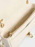 CHARLES & KEITH Arwen Diamond-Quilt Shoulder Bag_Cream