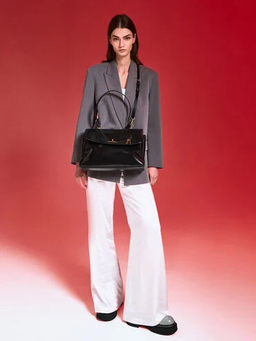 Kerry Top Handle Satchel Bag_Black